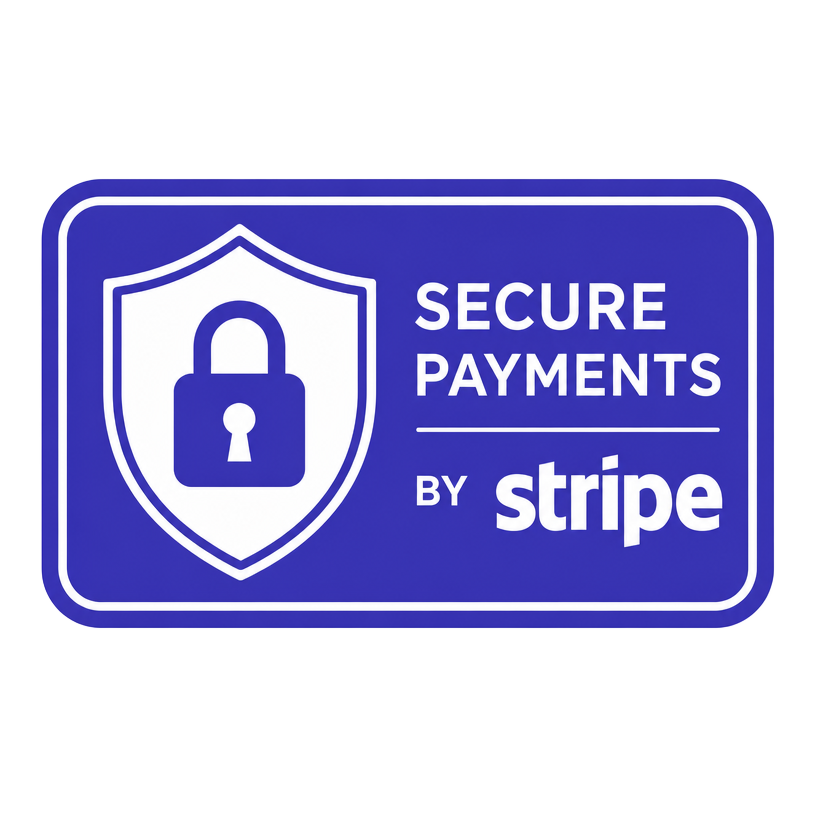 Secure payments by Stripe